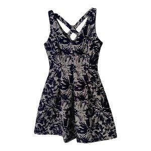 Taylor Navy and white stripped, floral dress size 4
